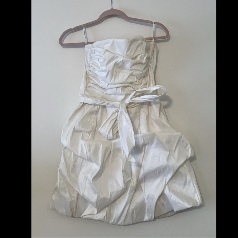 Jessica McClintock White Strapless Dress